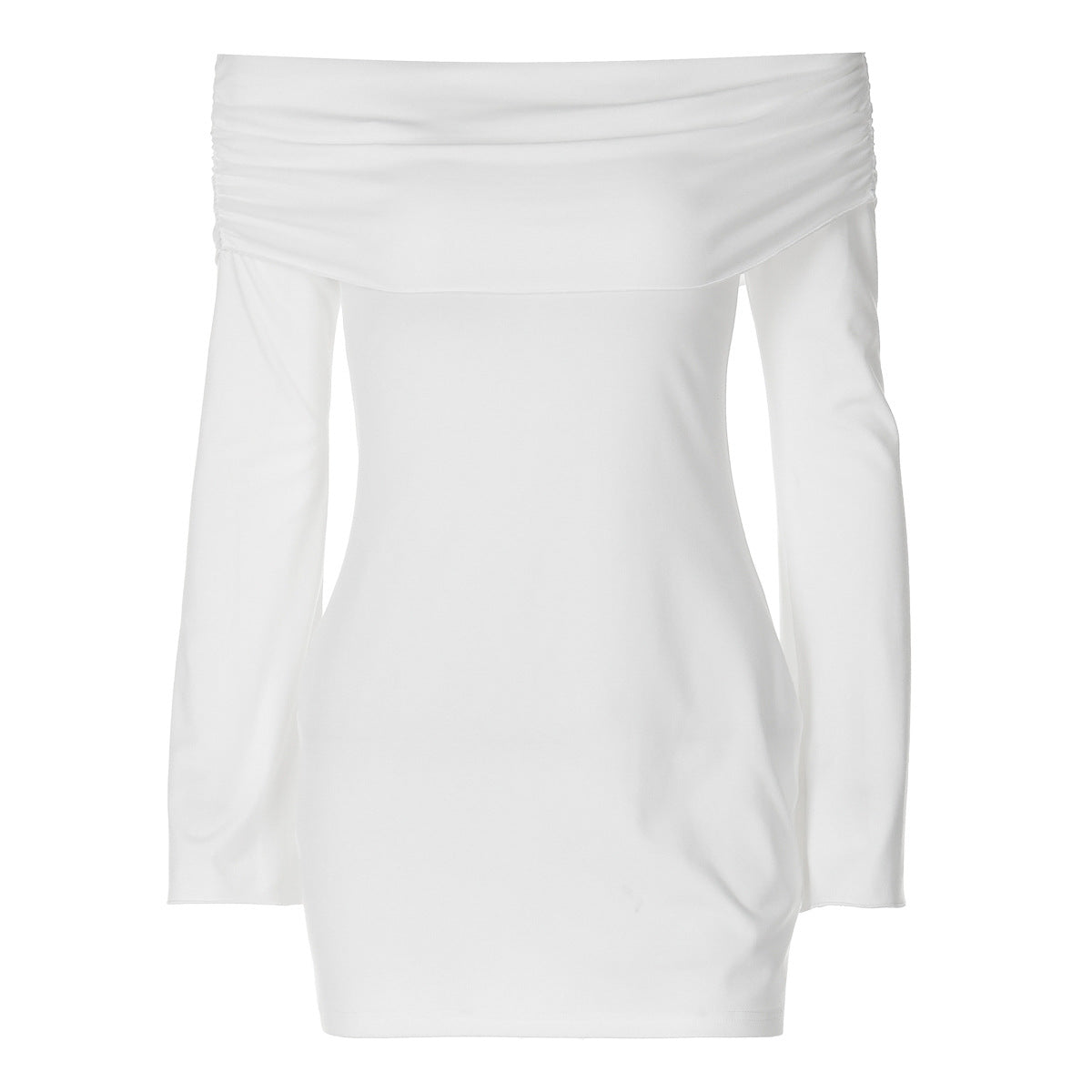 Women Fashion Sexy Solid Color Off Shoulder Dress