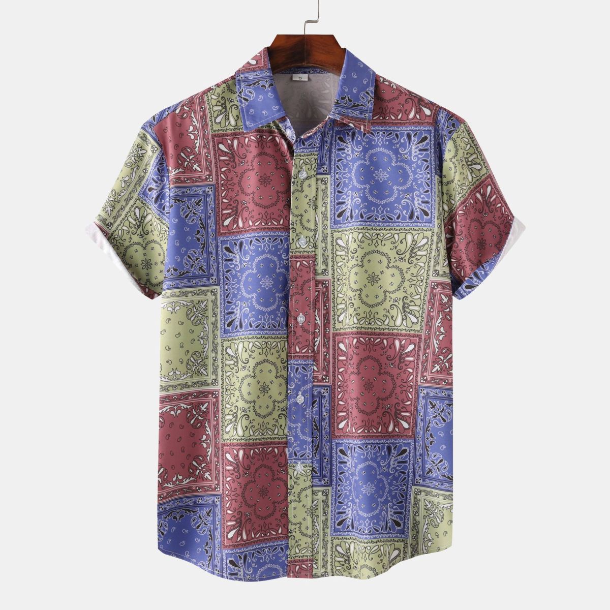 Men Summer Leisure Vacation 3D Flower Print Shirt