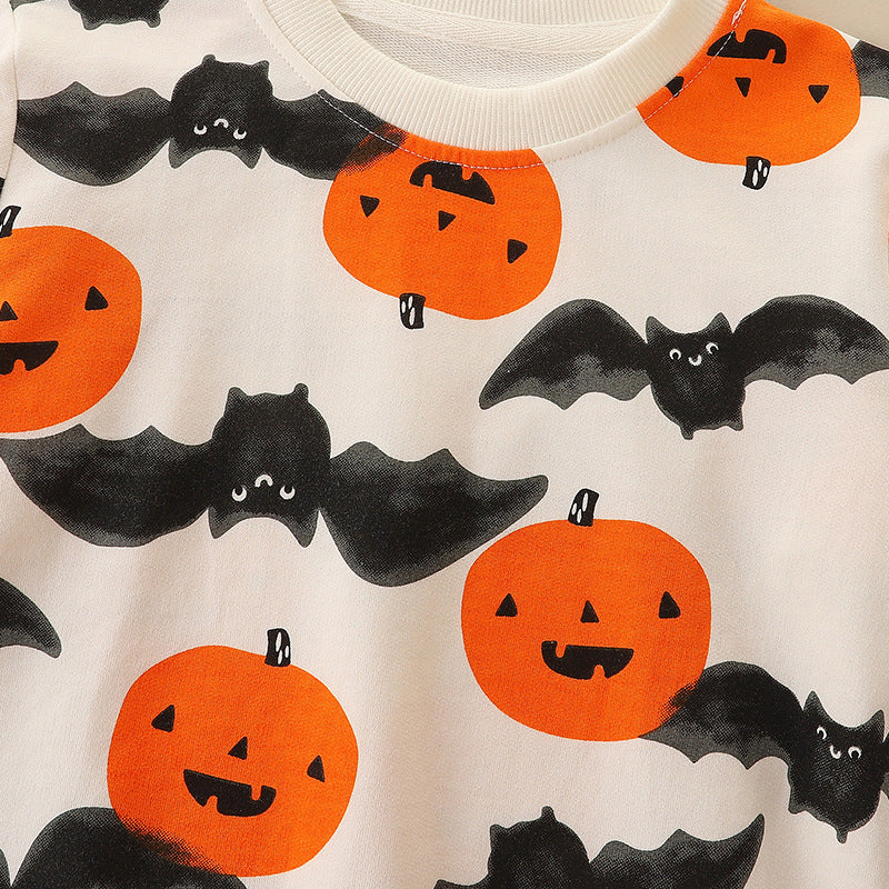 Kids Autumn Winter Animal Print Cotton Pullover