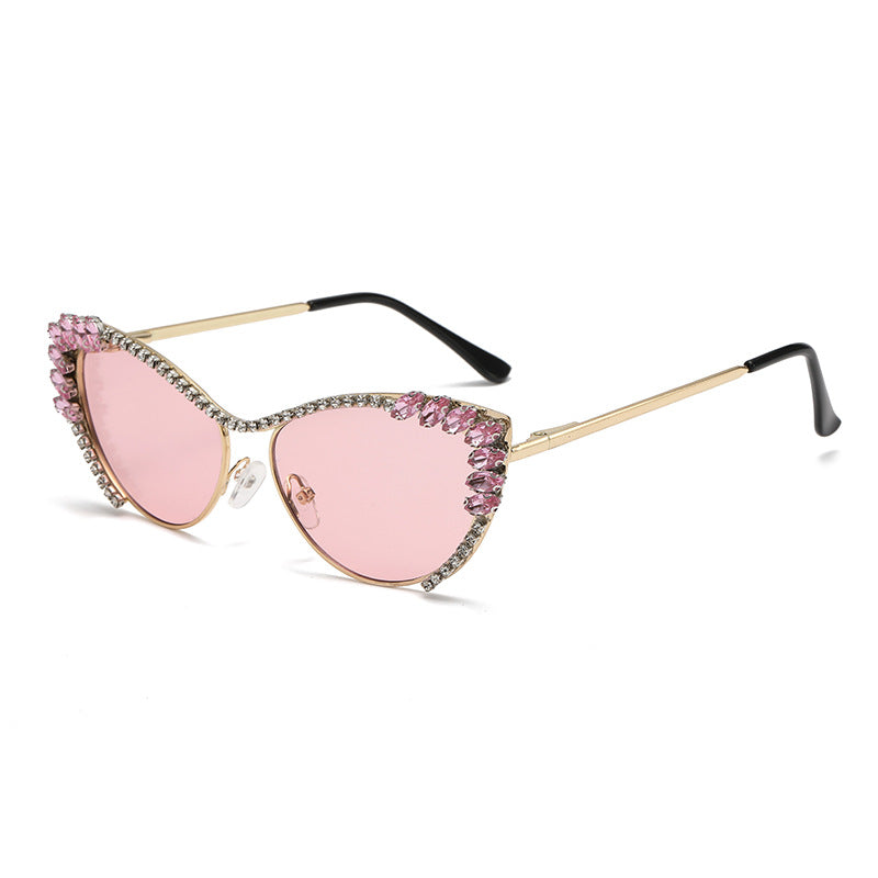Gafas de sol de moda con diamantes de imitación de metal