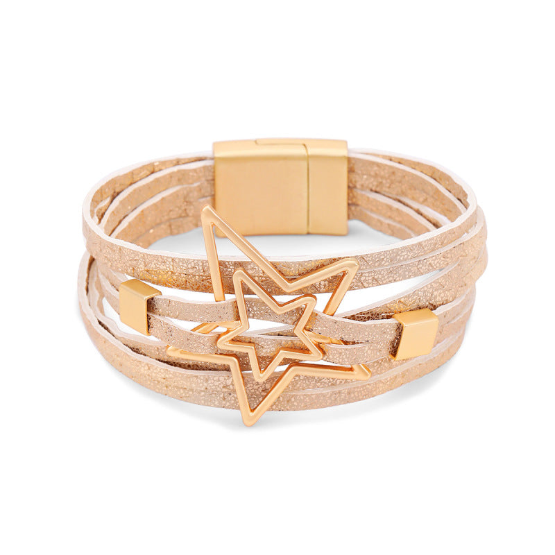 Bohemian Multi-Layer Leather Alloy Bracelet
