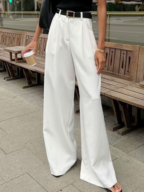 Women Elegant High-Waist Wide-Leg Pants