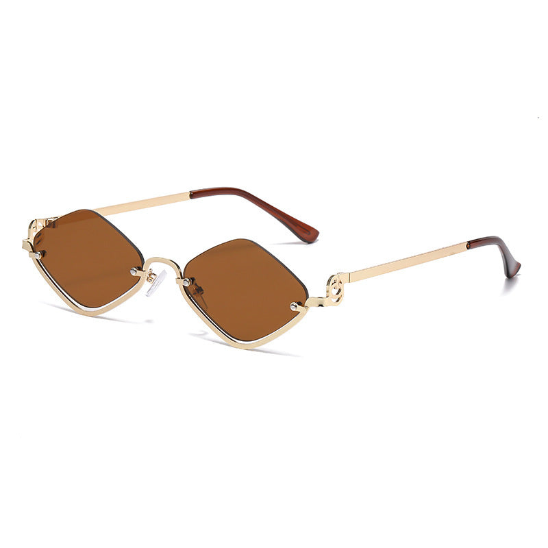 Fashion Half Frame Diamond Sunglasses