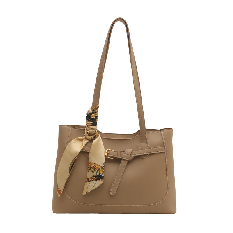 Sac fourre-tout décontracté en PU de grande capacité pour femme, couleur unie
