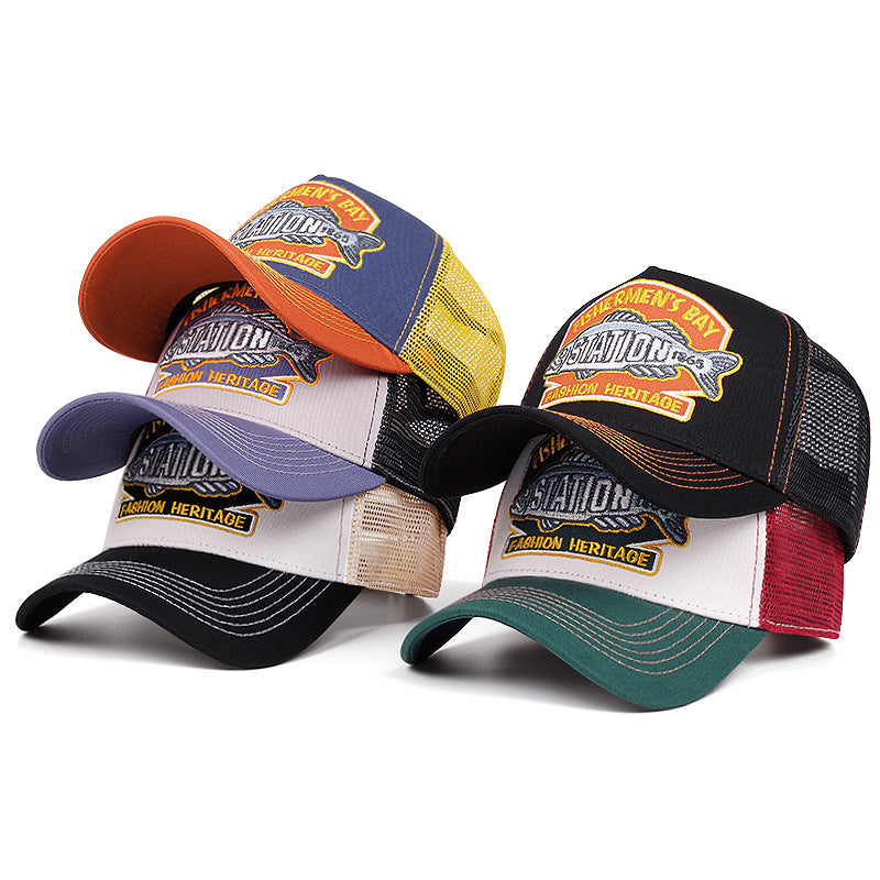 Gorra de camionero transpirable para exteriores con bordado vintage