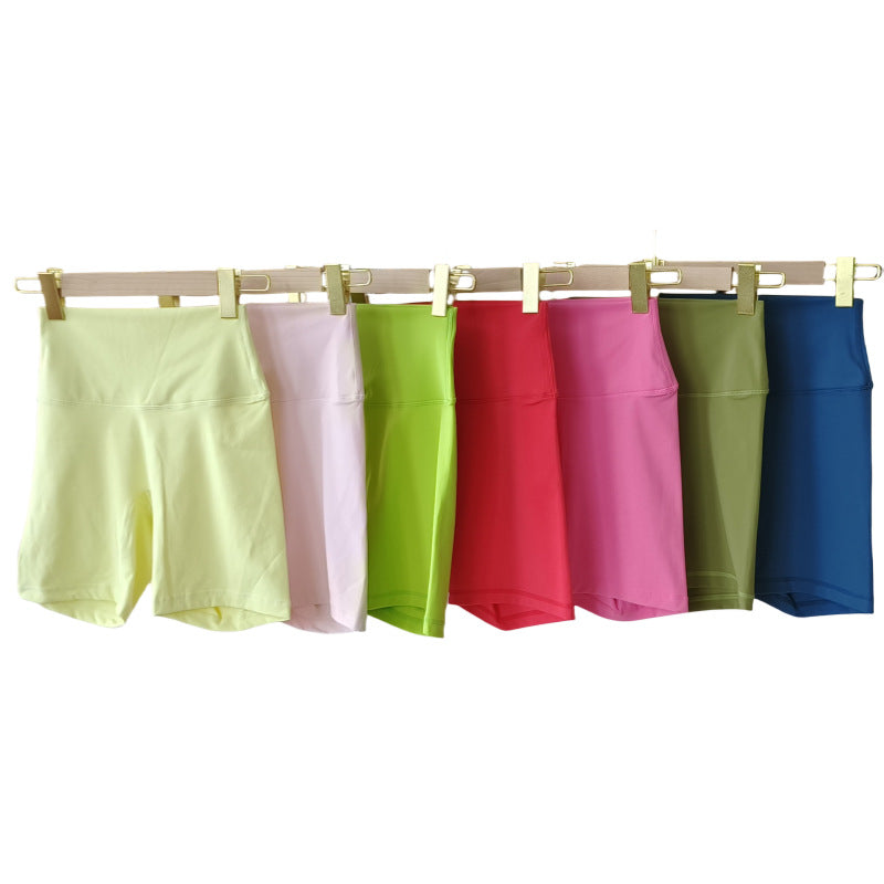 Short de yoga taille haute uni pour femme