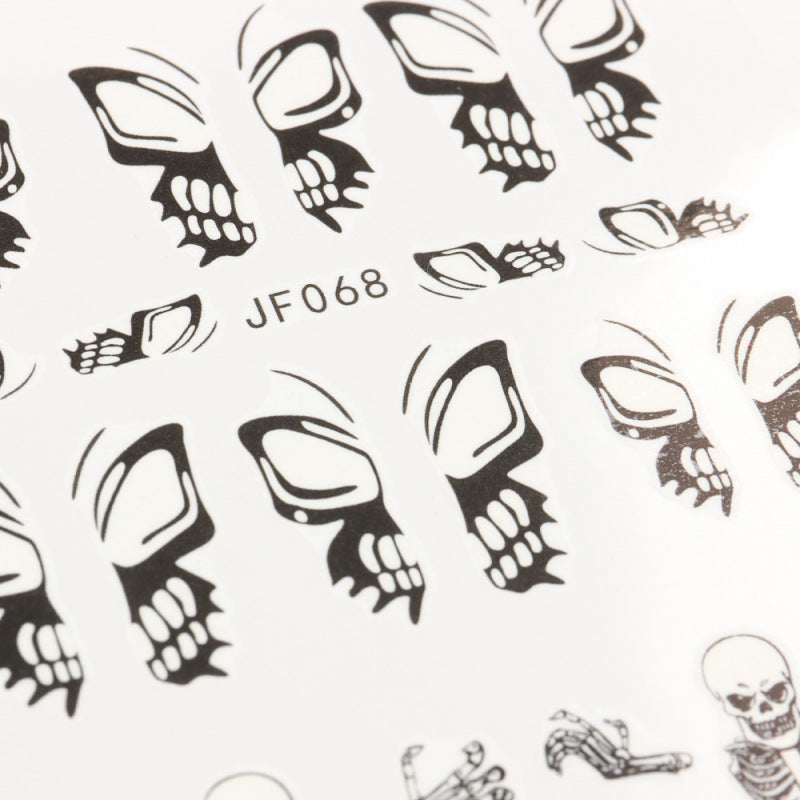 Halloween Series Funny Skull Bone Ghost Diy Nail Sticker