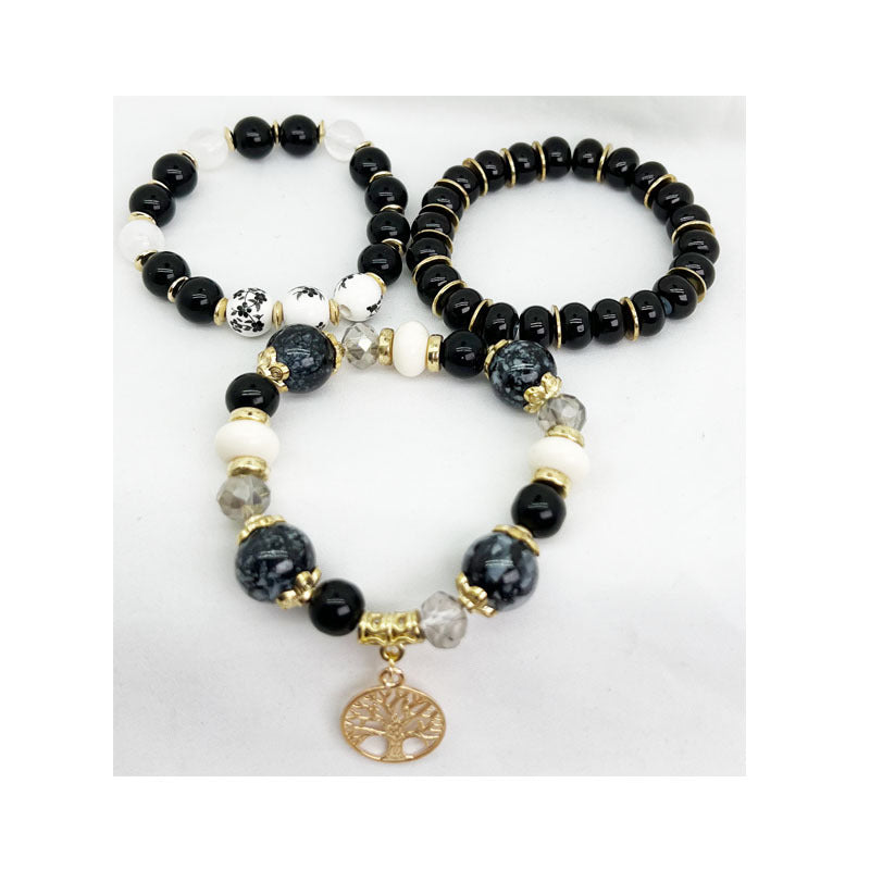 Bohemian Glass Ceramic Life Tree Multi-Layer Bracelet