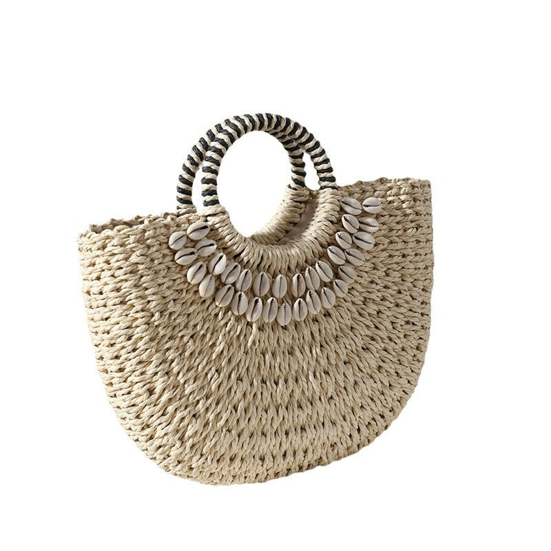 Vacation Beach Vintage Semi-Round Shell Handbag