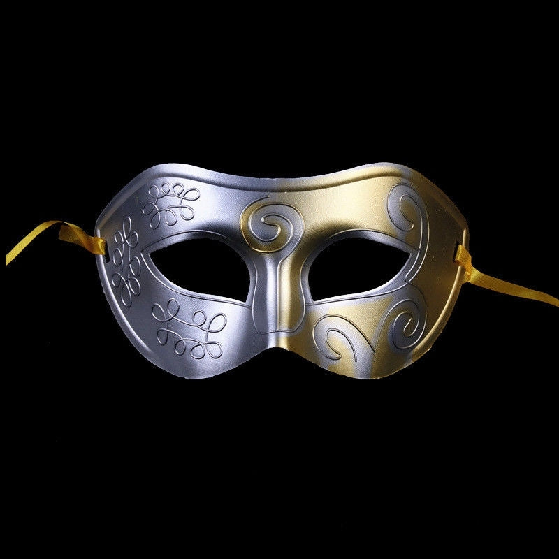 Masque demi-visage à imprimé graphique stylisé vintage