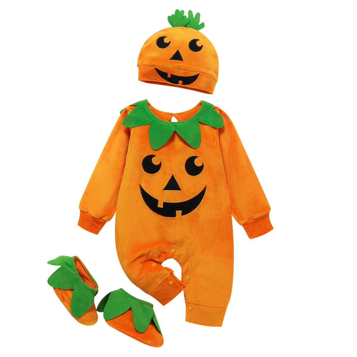 Pelele de Halloween de manga larga para bebé con terciopelo plateado