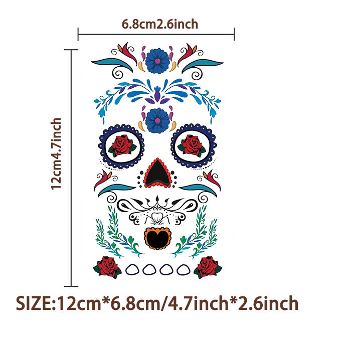 Cartoon Halloween Funny Fun Makeup Face Tattoo Pack