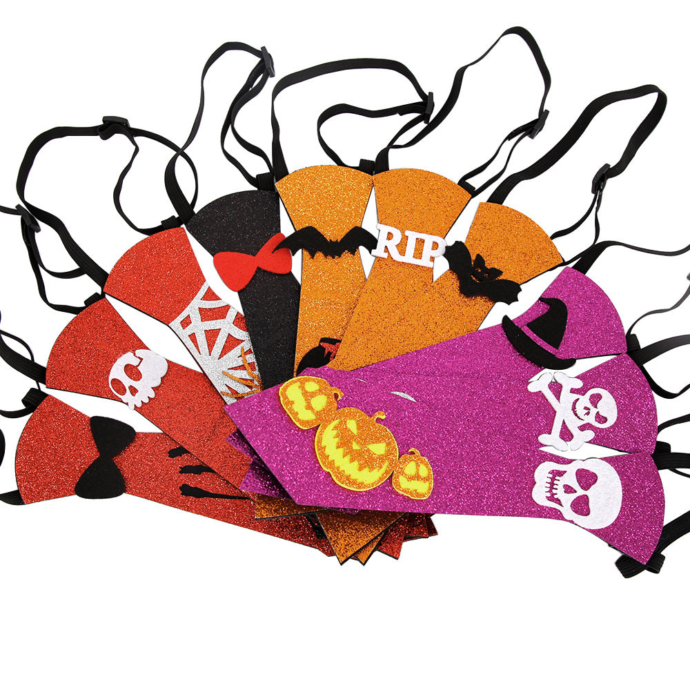Corbata decorativa de calavera de calabaza para mascarada de Halloween para niños