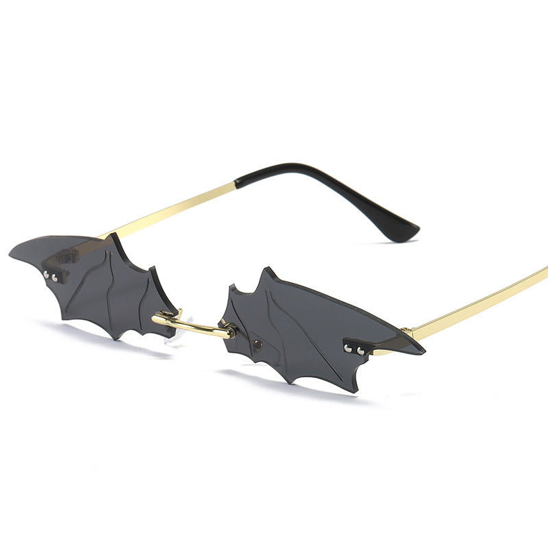Gafas de sol de murciélago sin marco de moda para Halloween