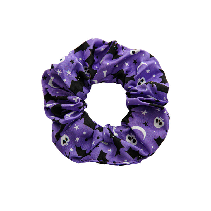 Anillo para el cabello de satén con diseño de calavera de Halloween en varios colores