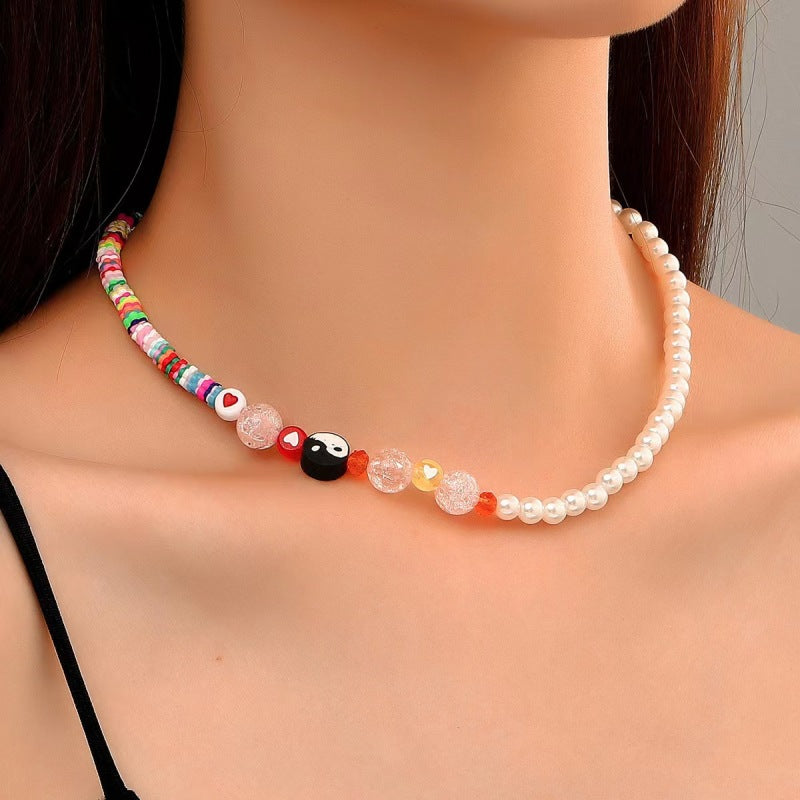 Collar bohemio de cuentas multicolores para mujer