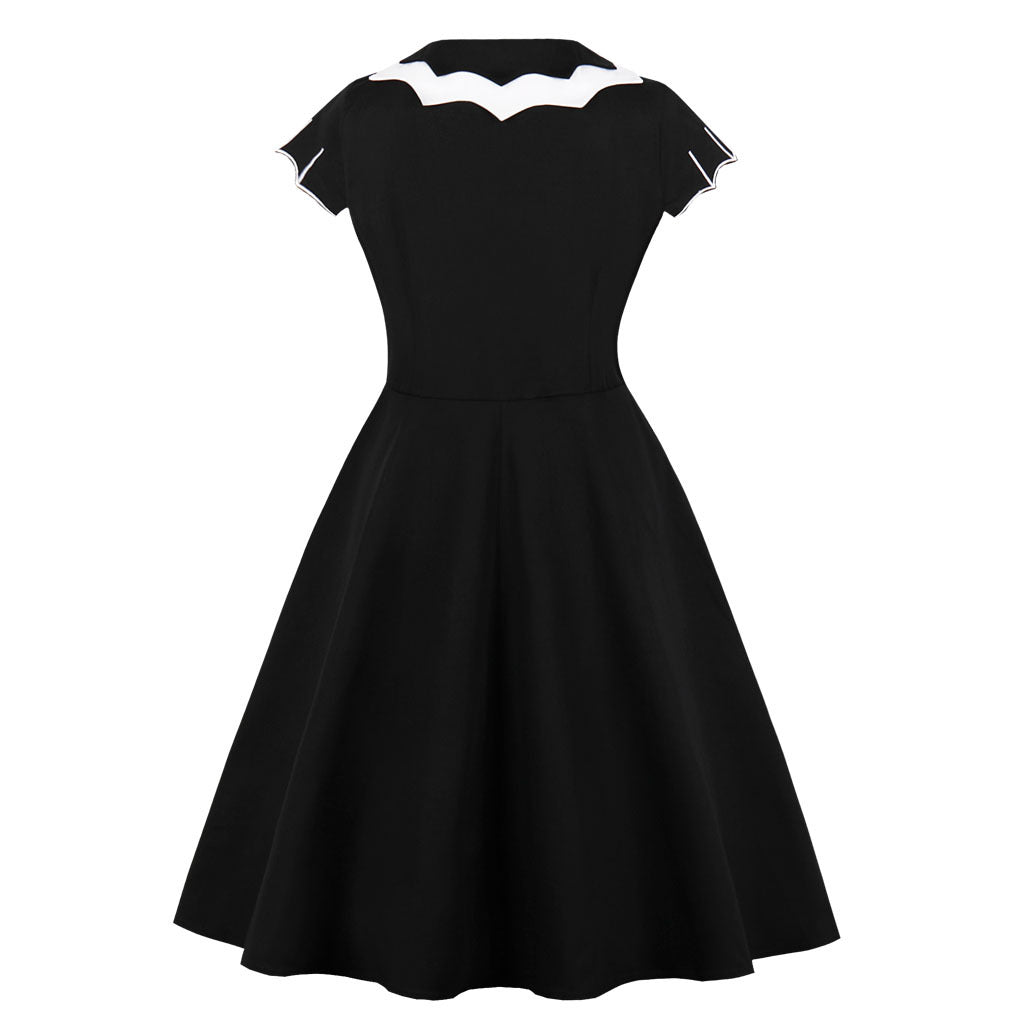 Robe brodée chauve-souris gothique grande taille pour Halloween