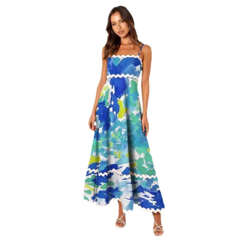 Women Casual Summer Vacation Floral Maxi Sun Dress
