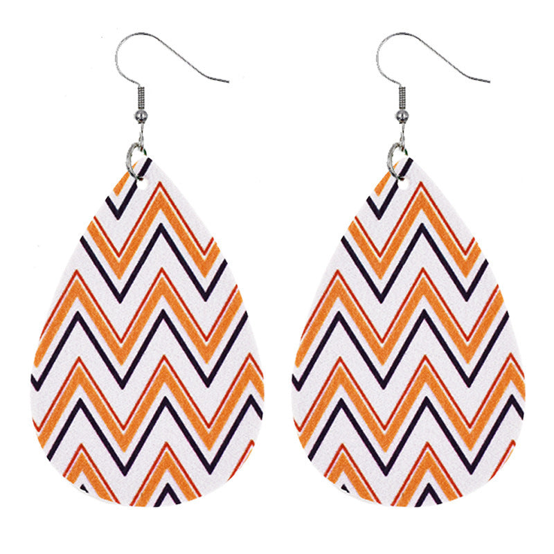Boucles d'oreilles citrouille araignée en cuir pour femme Halloween