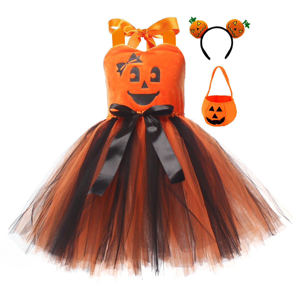 Kids Toddler Big Girls Halloween Mesh Sleeveless Dress