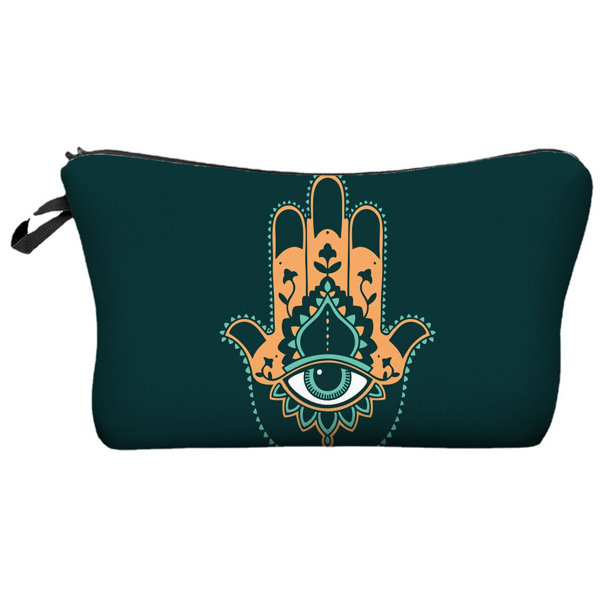 Bolsa de cosméticos portátil con diseño de mal de ojo para mujer