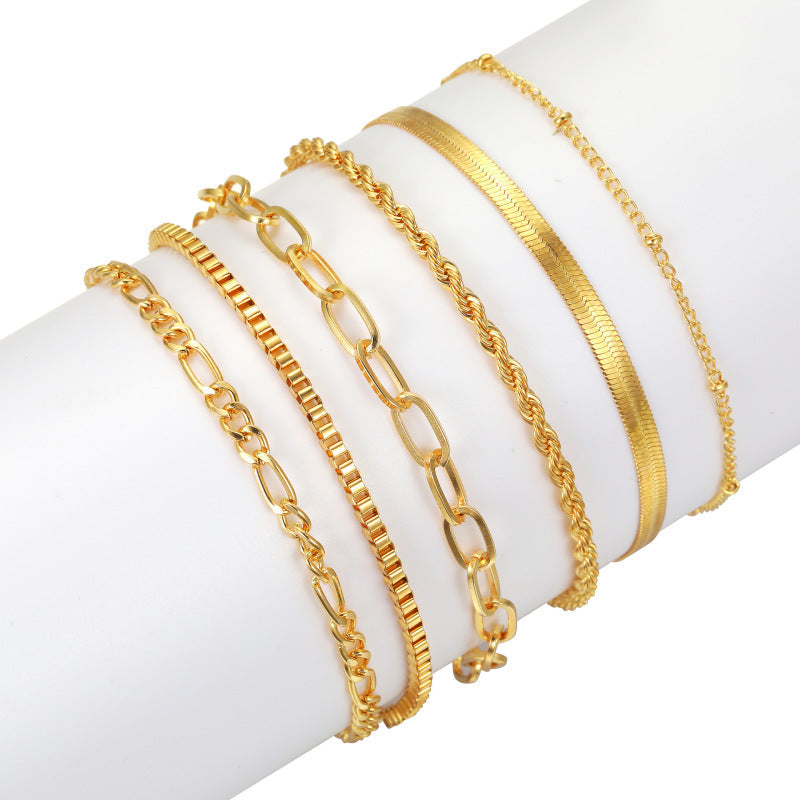 Conjunto de pulseras de cadena multicapa bohemias para mujer