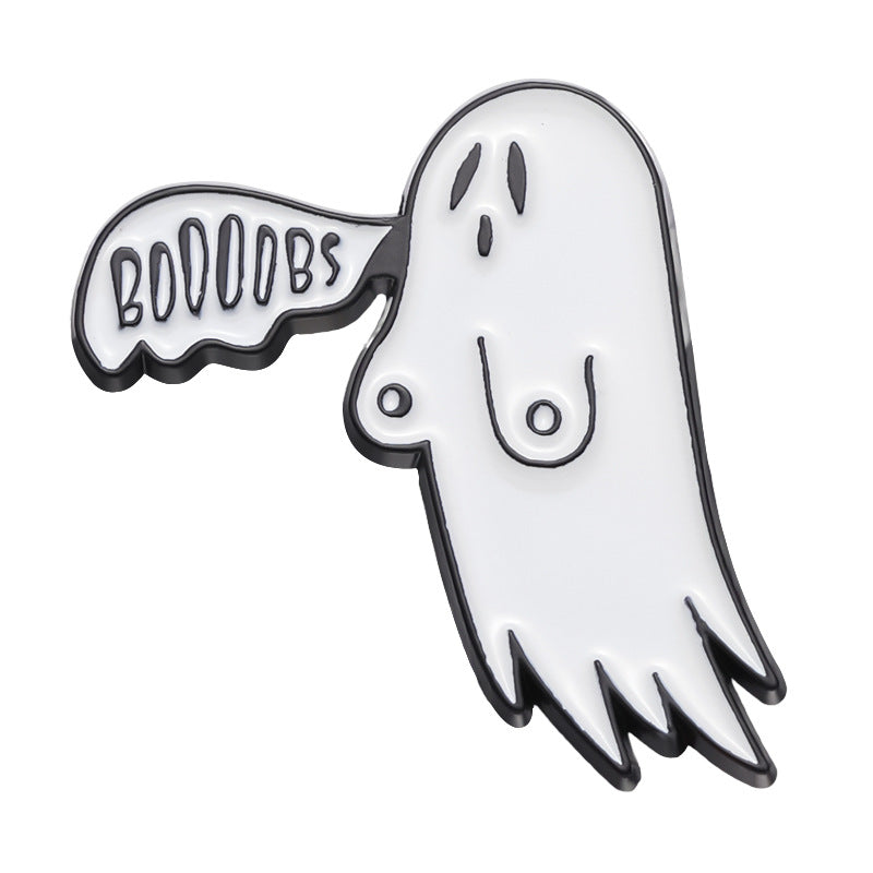 Halloween White Ghost Alloy Brooch Cartoon Badge