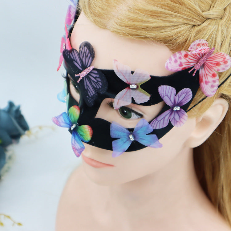 Máscara elegante de mariposa multicolor para fiesta de moda para mujer
