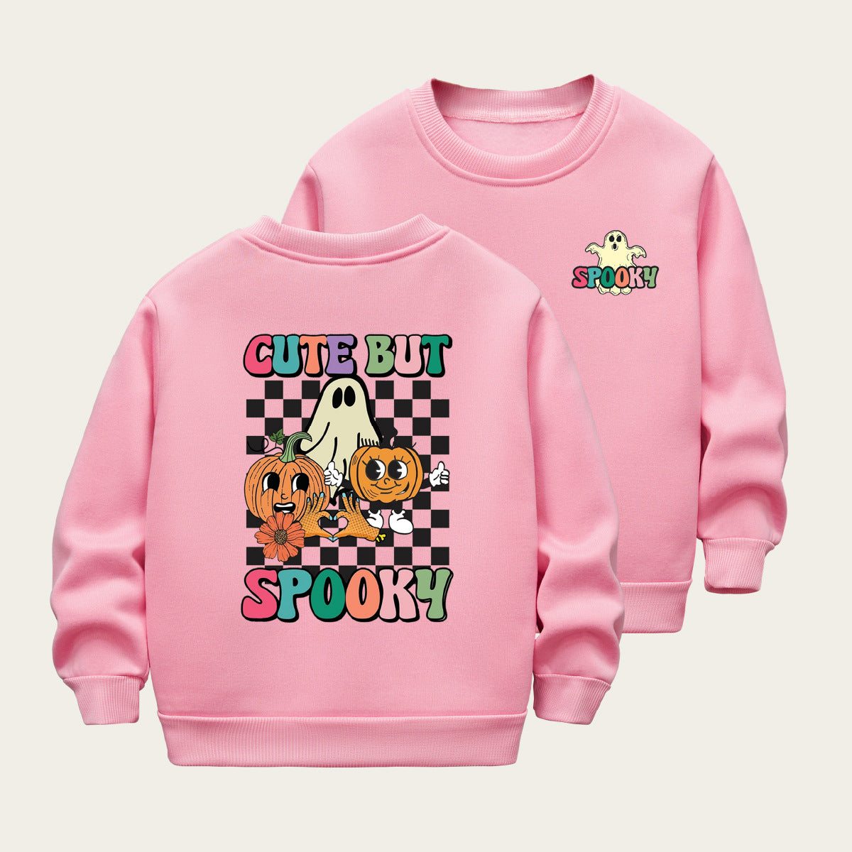Kids Toddler Boys Girls Casual Halloween Print Fleece Sweatshirt