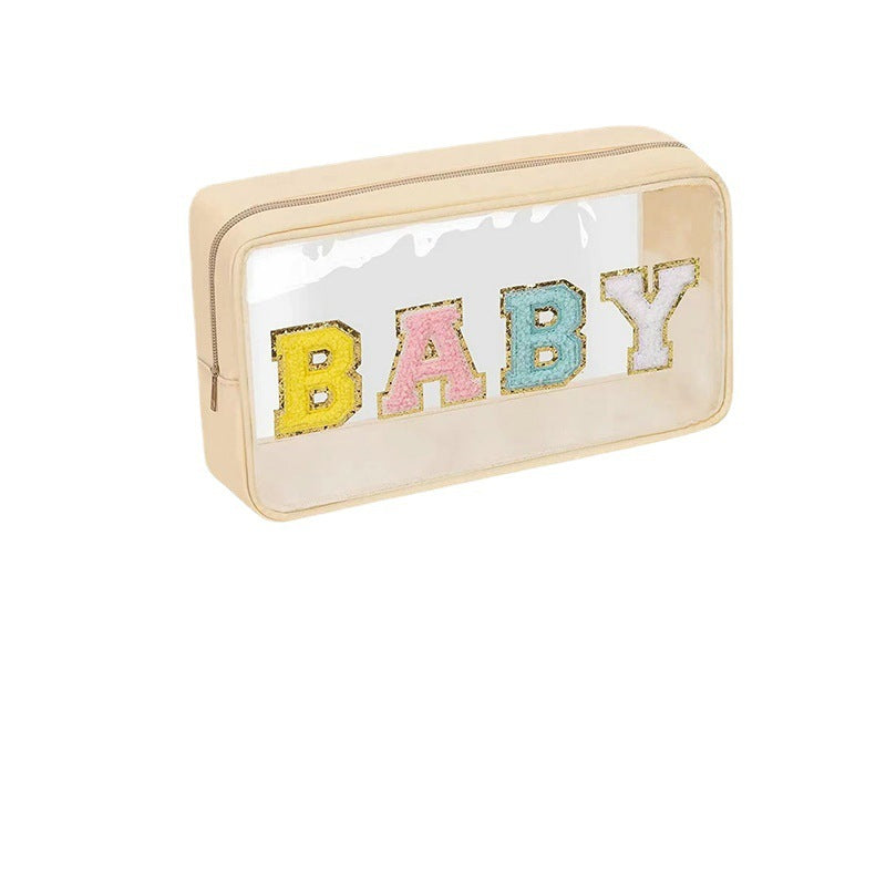 Trousse de maquillage transparente et imperméable en PVC pour femme