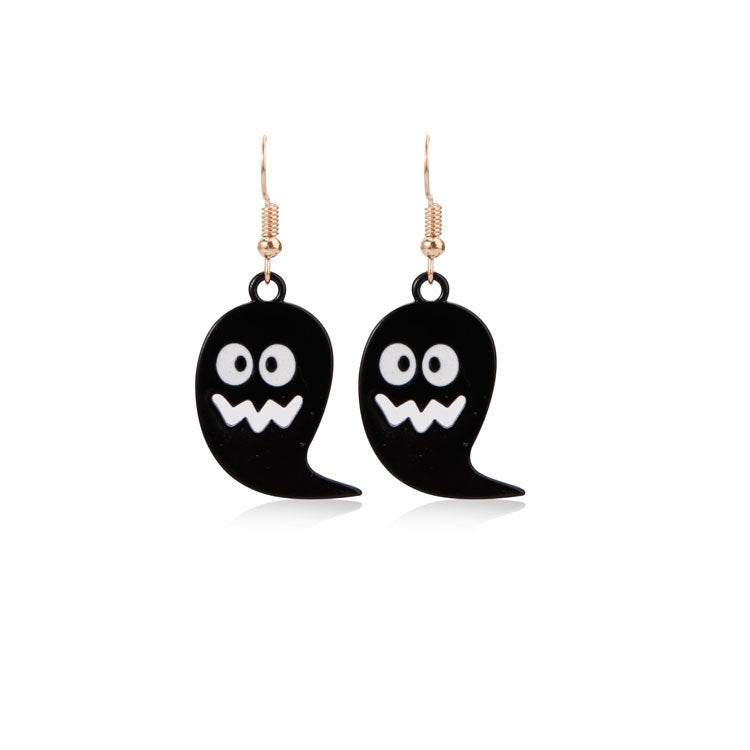 Halloween Women Funny Horror Pumpkin Ghost Earrings
