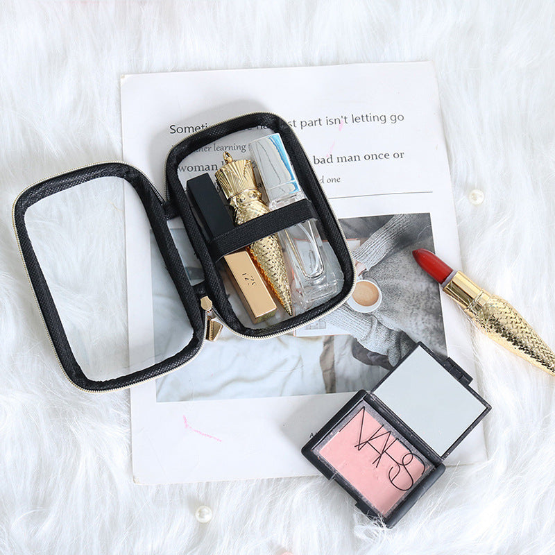 Bolsa de almacenamiento portátil transparente para cosméticos