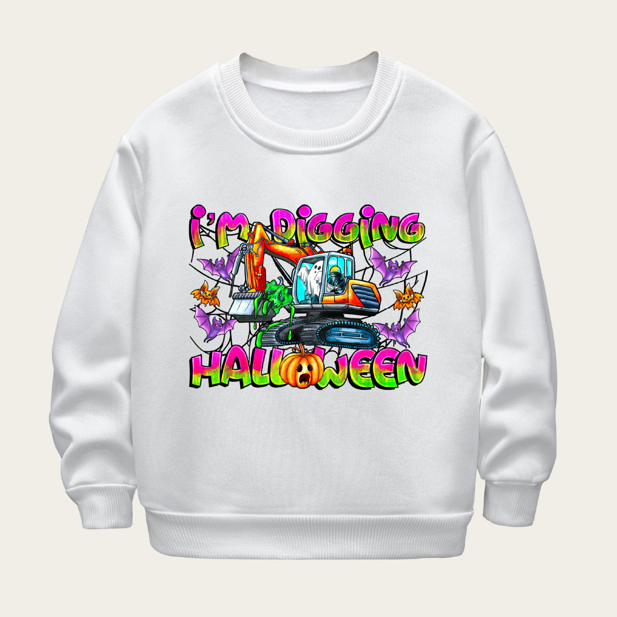 Kids Toddler Boys Girls Fleece Cartoon Print Sweatshirt