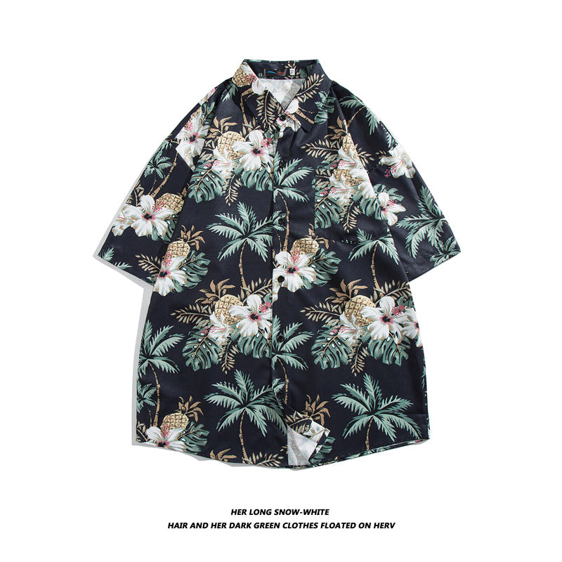Camisa hawaiana informal vintage de vacaciones para hombre