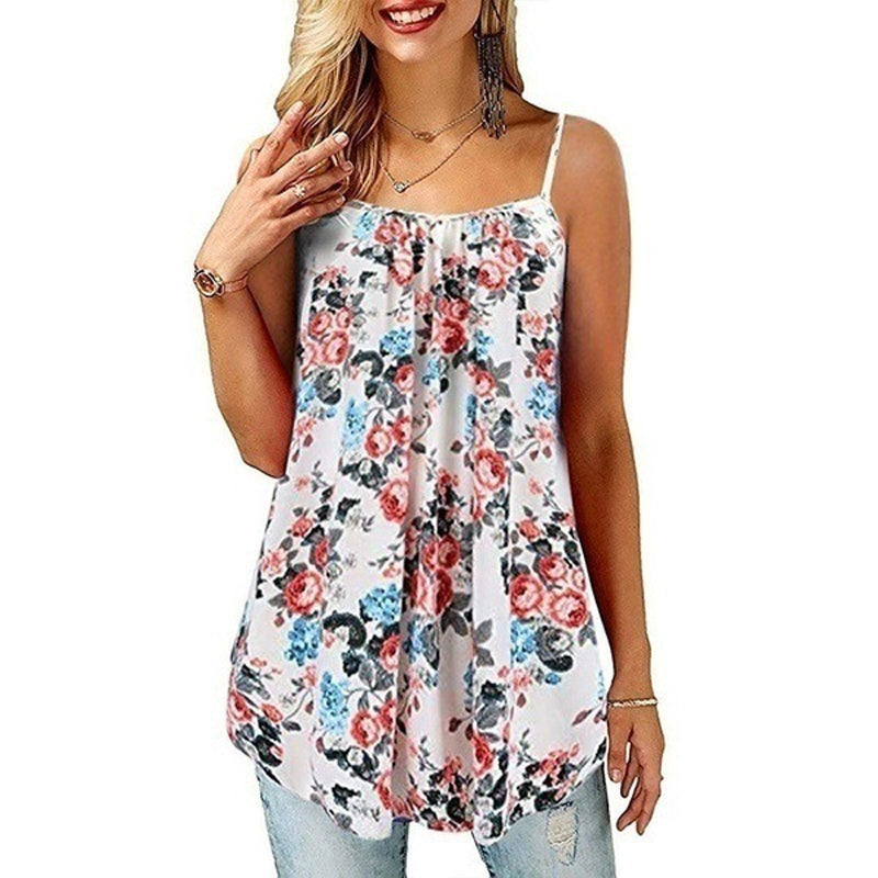 Vestido holgado informal sin mangas con estampado floral bohemio de verano para mujer, talla grande