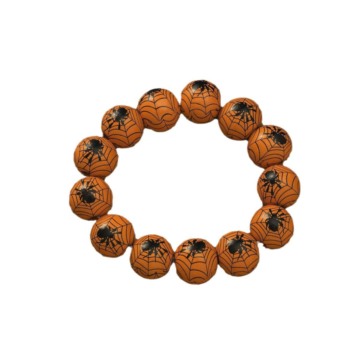 Pulsera de araña de calabaza con cuentas de Halloween para mujer