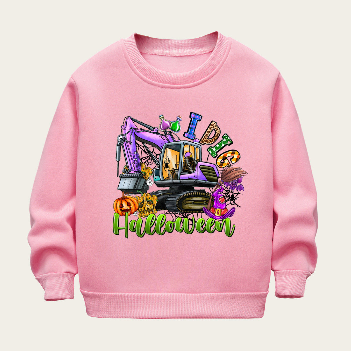Kids Toddler Boys Girls Casual Halloween Print Fleece Sweatshirts