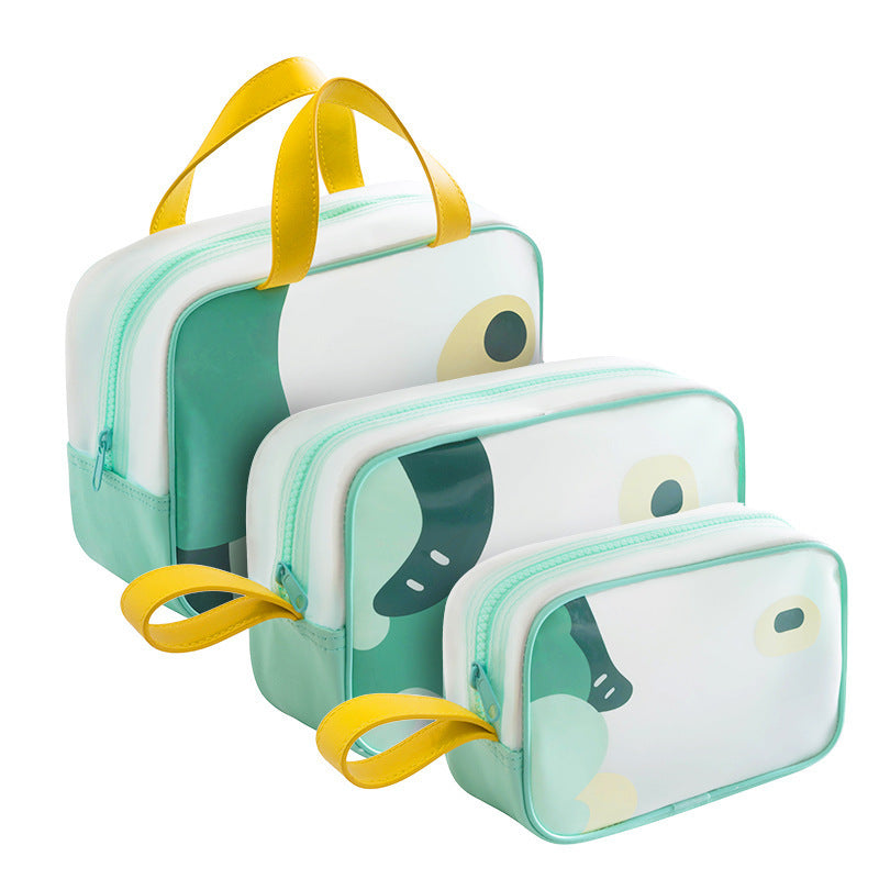 Bolsa de cosméticos de gran capacidad con almacenamiento de TPU con dibujos animados