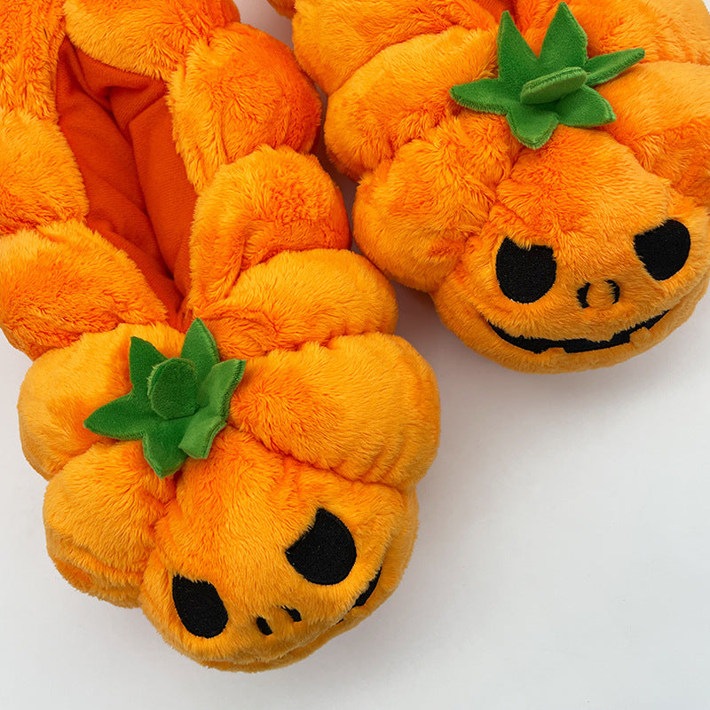 Pantuflas de felpa de calabaza creativas de moda de Halloween