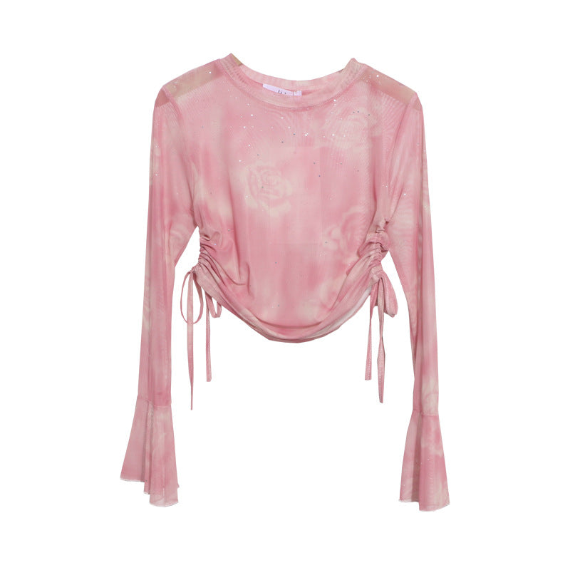 Women Fashion Summer Vacation Tie Dye Blouse
