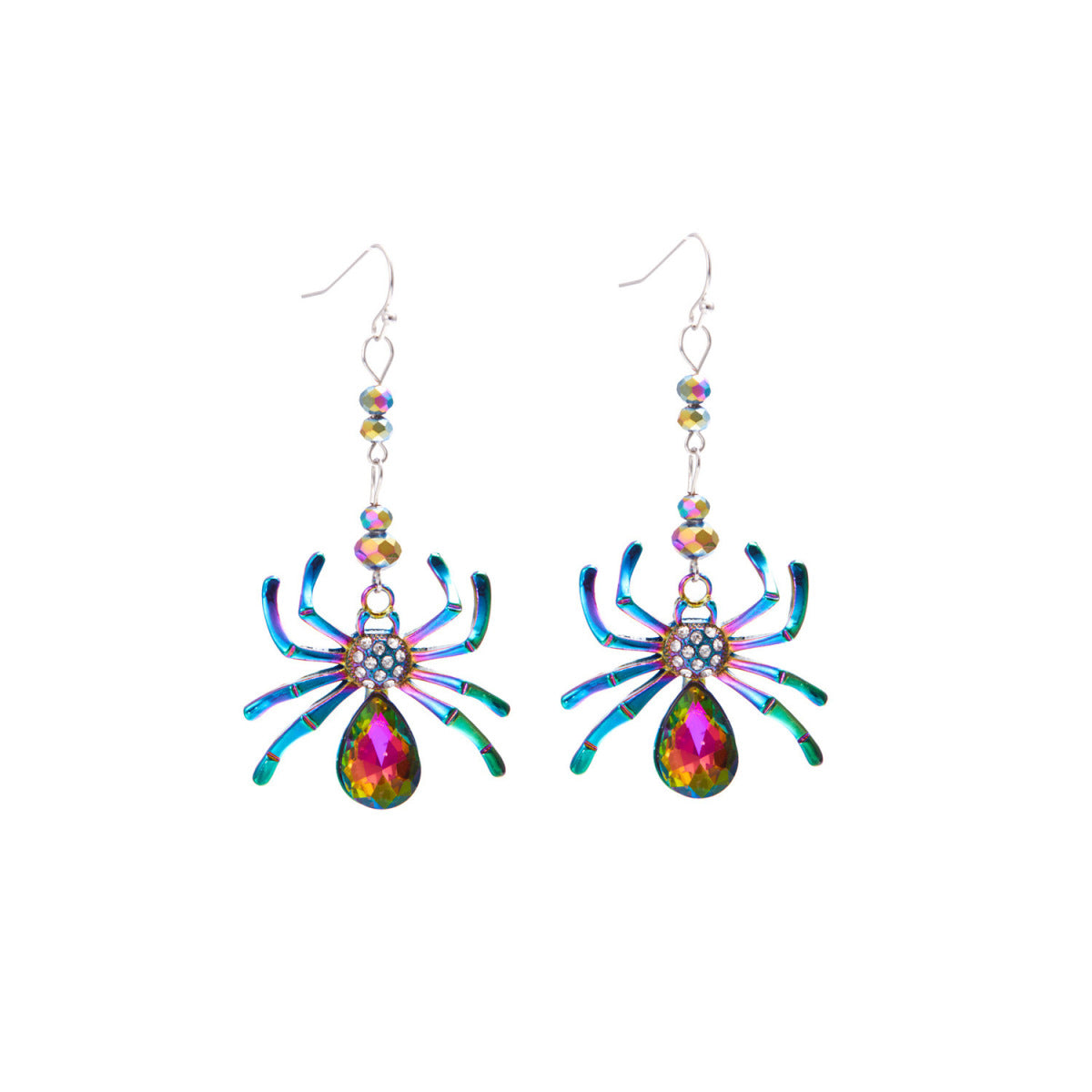 Pendientes de araña multicolor con personalidad de Halloween