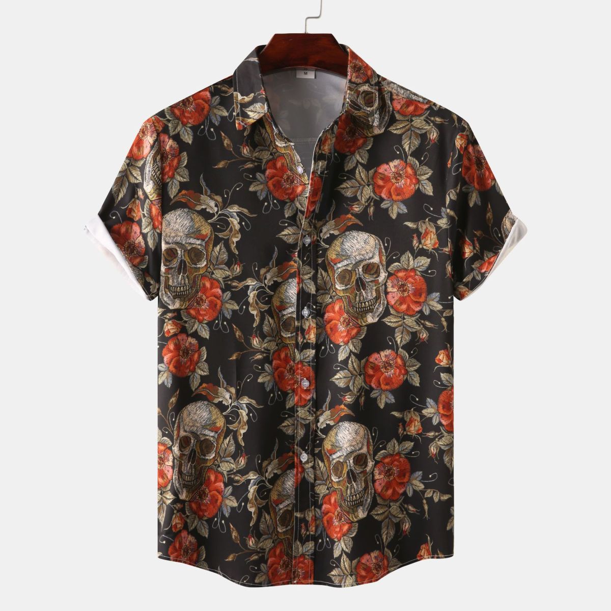 Camisa con estampado de flores diminutas en 3D para hombre, ideal para vacaciones de verano