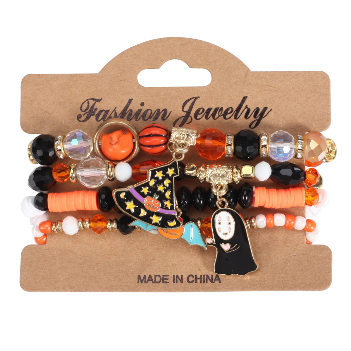 Collar con colgante de araña, calabaza y murciélago de varias capas con dibujos animados de Halloween para mujer