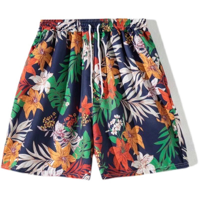 Men's Casual Vacation Tiny Flower Print Shirt Set