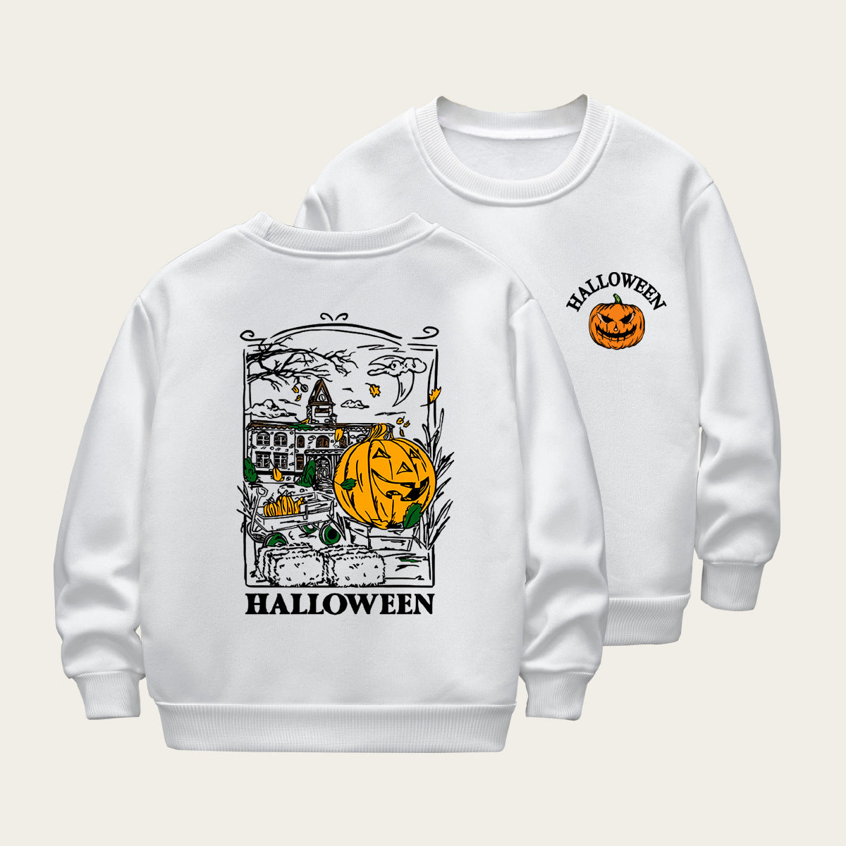 Kids Toddler Boys Girls Cartoon Print Fleece Sweatshirts