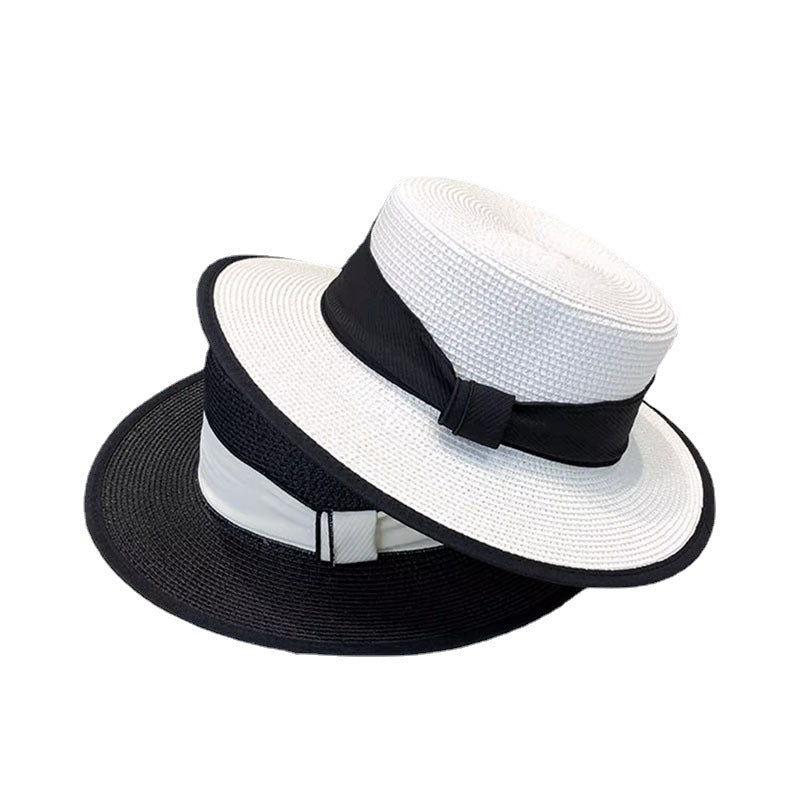 Elegante sombrero de paja plano para el sol