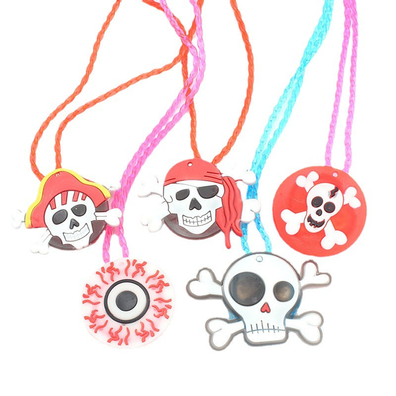 Collar luminoso de calabaza fantasma LED para niños de Halloween