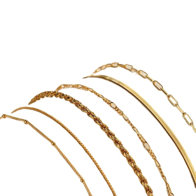 Bohemian Minimalist Women Metal Figaro Chain Bracelet