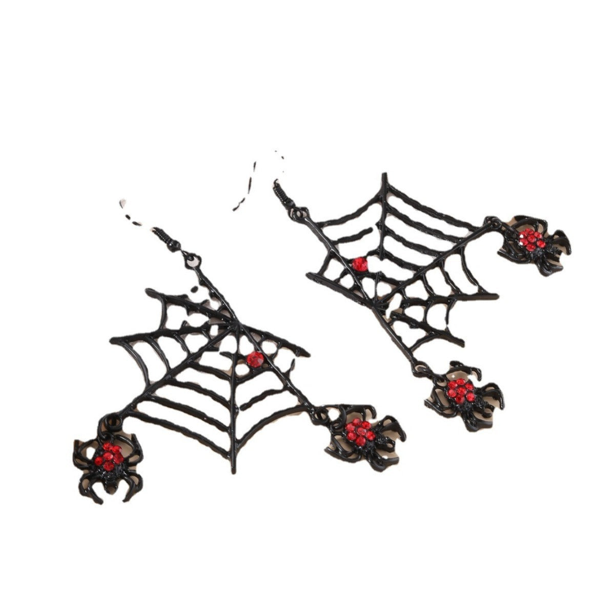 Pendientes punk personalizados con telaraña exagerada de Halloween