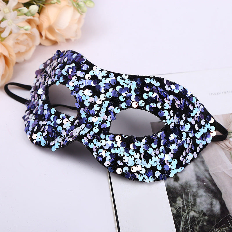 Masque de maquillage dégradé à paillettes de haute qualité pour Halloween et Noël